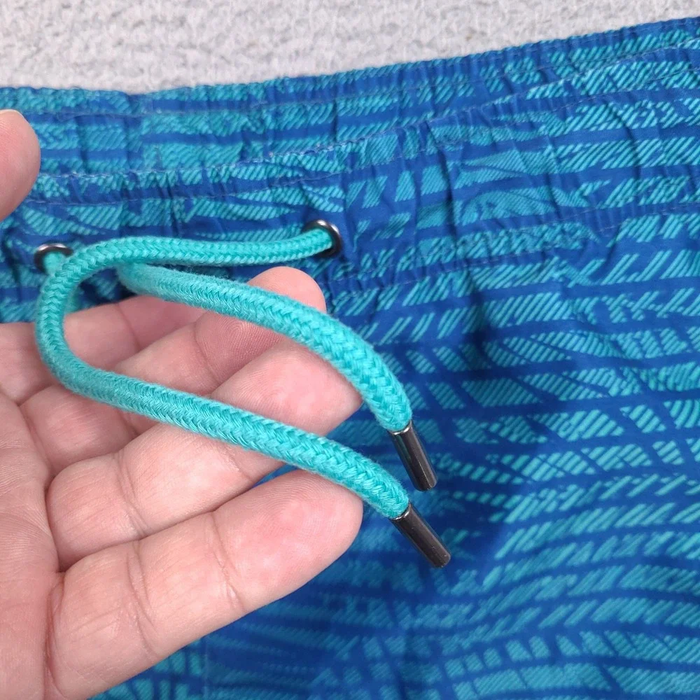 Ike Behar Mens Swim Trunks‎ Shorts Size Small 30 Waist Blue Teal Geometric Palm